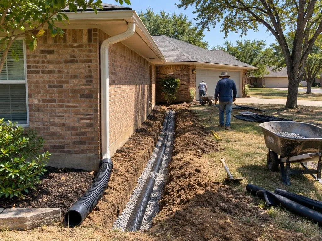 Foundation Drainage & French Drains in North Richland Hills, TX